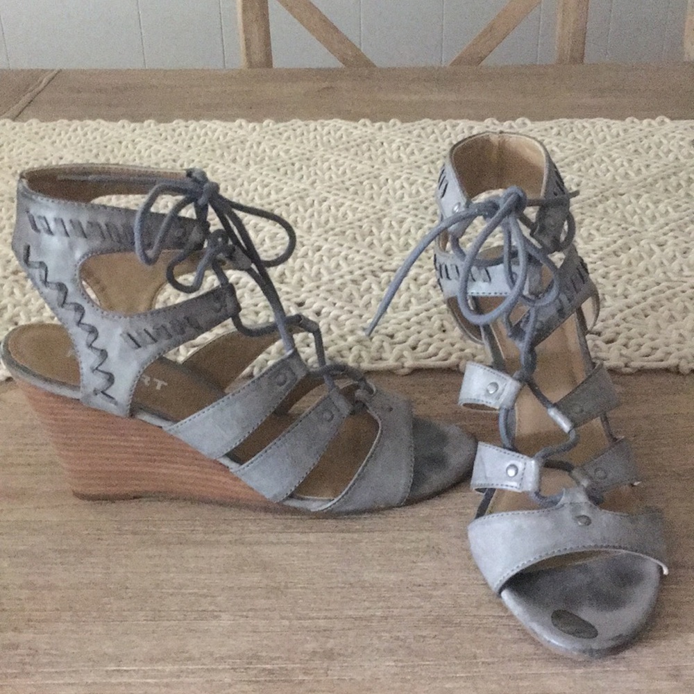 Lace up wedges - size 9